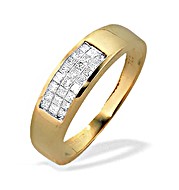 The Diamond Store.co.uk 9K Gold Princess Diamond Ring (0.33ct)