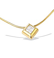 The Diamond Store.co.uk 9K Gold Princess Diamond Slider Necklace (0.25CT)