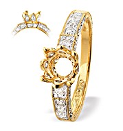 The Diamond Store.co.uk 9K Gold Ring Mount with Shoulder Diamonds (0.30ct)