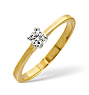 The Diamond Store.co.uk 9K Gold Solitaire Diamond Ring 0.20CT