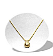 9K Gold Three Stone Teardrop Diamond Necklace (0.06ct)