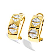 The Diamond Store.co.uk 9K Gold Triangle Design Diamond Earrings(0.21ct)