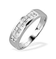 The Diamond Store.co.uk 9K White Gold Channel Set Princess Diamond Ring