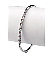 The Diamond Store.co.uk 9K White Gold Diamond and Ruby Bangle