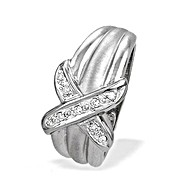 The Diamond Store.co.uk 9K White Gold Diamond Crossover Ring (0.07ct)