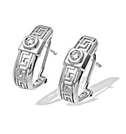 9K White Gold Diamond Design Earrings