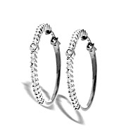 The Diamond Store.co.uk 9K White Gold Diamond Hoop Earrings (0.60ct)
