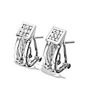 9K White Gold Diamond Huggy Earrings(0.33ct)