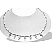 The Diamond Store.co.uk 9K White Gold Diamond Leaf Design Collar Necklace (0.40ct)