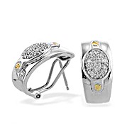 9K White Gold Diamond Oval Detail Earrings (0.25ct)