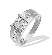 The Diamond Store.co.uk 9K White Gold Diamond Pave Design Ring
