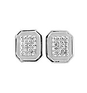 9K White Gold Diamond Pave Earrings (0.38ct)