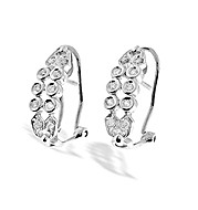 The Diamond Store.co.uk 9K White Gold Diamond Rubover Design Earrings(0.23ct)