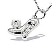 9K White Gold Diamond Shoe Pendant (0.02ct)