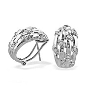 9K White Gold Diamond Weave Design Earrings (0.22ct)