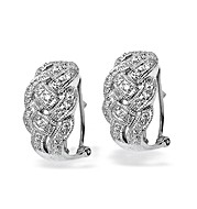 9K White Gold Diamond Weave Earrings (0.31ct)