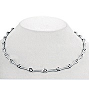 The Diamond Store.co.uk 9K White Gold Rubover Diamond Collar Necklace (0.26ct)