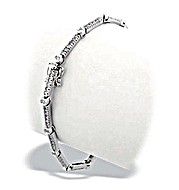 The Diamond Store.co.uk 9K White Gold Tennis Bracelet with Rubover Diamonds(0.85ct)