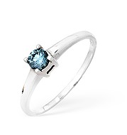 The Diamond Store.co.uk 9KW Blue Diamond Single Stone Ring 0.25CT