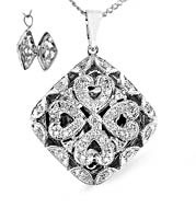 The Diamond Store.co.uk 9KW DIAMOND DIAMOND LOCKET PENDANT 0.25CT