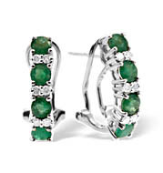 9KW DIAMOND EMERALD EARRINGS 0.16CT