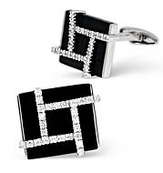 The Diamond Store.co.uk 9KW DIAMOND ONYX CUFFLINKS 0.26CT