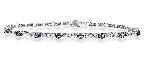 The Diamond Store.co.uk 9KW DIAMOND TANZANITE BRACELET 0.17CT