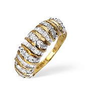The Diamond Store.co.uk 9KY Baguette and Brilliant Diamond Ring 1.00CT