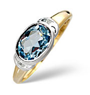 The Diamond Store.co.uk Blue Topaz Ring Blue Topaz 9K Yellow Gold