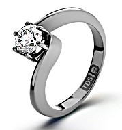 The Diamond Store.co.uk Certified 0.50CT Leah Platinum Engagement Ring H/SI2