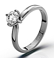 The Diamond Store.co.uk Certified 0.50CT Lily 18K White Gold Engagement Ring H/SI1