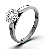The Diamond Store.co.uk Certified 1.00CT Chloe Low 18K White Gold Engagement Ring H/SI2