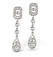 Chandelier Earrings 0.35CT Diamond 9K White Gold