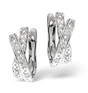 The Diamond Store.co.uk Cross-Over Earrings 0.15CT Diamond 9K White Gold
