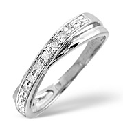 The Diamond Store.co.uk Cross-Over Ring 0.08CT Diamond 9K White Gold