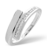 The Diamond Store.co.uk Cross-Over Ring 0.10CT Diamond 9K White Gold