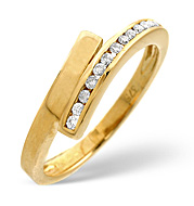 The Diamond Store.co.uk Cross-Over Ring 0.10CT Diamond 9K Yellow Gold