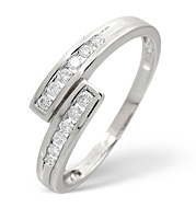 The Diamond Store.co.uk Cross-Over Ring 0.20CT Diamond 9K White Gold