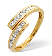The Diamond Store.co.uk Cross-Over Ring 0.20CT Diamond 9K Yellow Gold