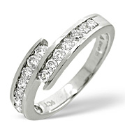 The Diamond Store.co.uk Cross-Over Ring 0.50CT Diamond 9K White Gold