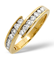 The Diamond Store.co.uk Cross-Over Ring 0.50CT Diamond 9K Yellow Gold