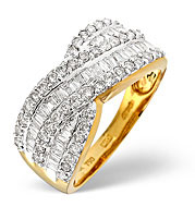 The Diamond Store.co.uk Cross-Over Ring 1.00CT Diamond 18K Yellow Gold
