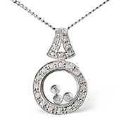 The Diamond Store.co.uk Floating Pendant 0.19CT Diamond 9K White Gold