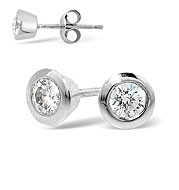 The Diamond Store.co.uk H/Si Mens Earrings 0.25CT Single Earring Diamond 18KW