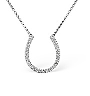 The Diamond Store.co.uk Horse-Shoe Necklace 0.25CT Diamond 9K White Gold