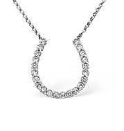 The Diamond Store.co.uk Horse-Shoe Necklace 0.50CT Diamond 9K White Gold