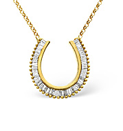 The Diamond Store.co.uk Horse-Shoe Necklace 0.50CT Diamond 9K Yellow Gold