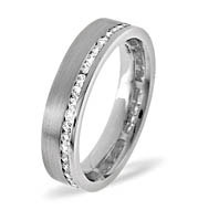 LADIES 18K WHITE GOLD DIAMOND WEDDING RING 0.54CT G/VS