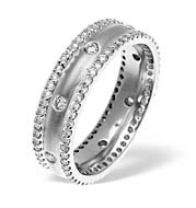 LADIES 18K WHITE GOLD DIAMOND WEDDING RING 1.30CT H/SI