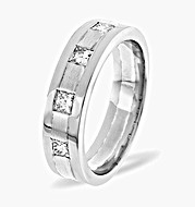 LADIES PALLADIUM DIAMOND WEDDING RING 0.35CT H/SI